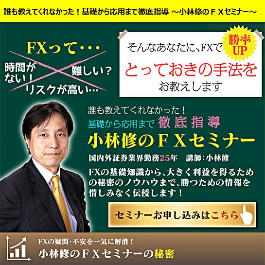 誰も教えてくれなかった！基礎から応用まで徹底指導～小林修のFXセミナー～,激安,キャッシュバック,豪華特典付！