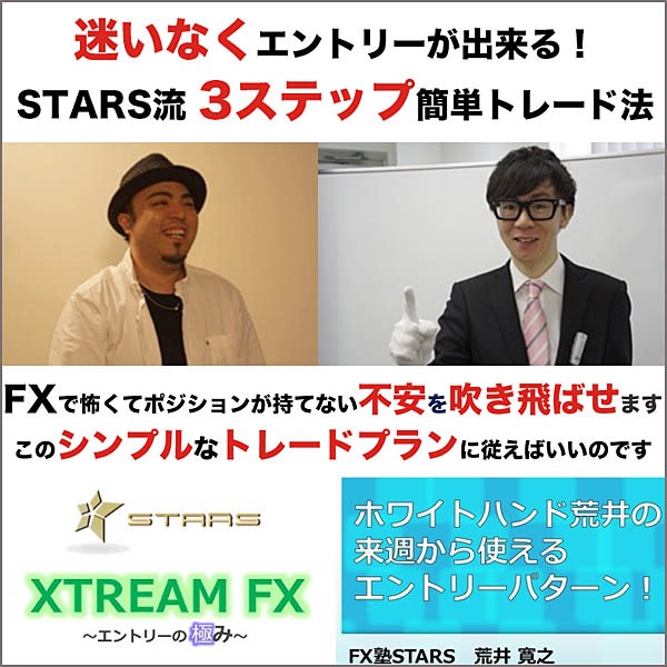 迷いなくエントリー出来る！来週から使えるSTARS流3ステップ簡単トレード法