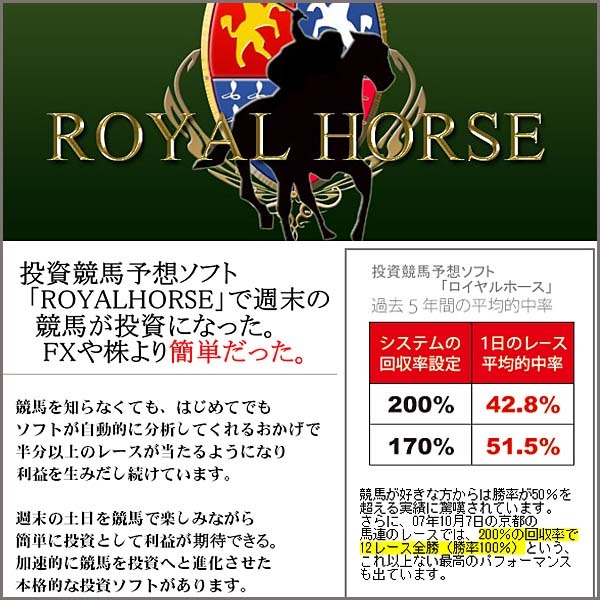 投資競馬予想ソフト「ROYAL HORSE」