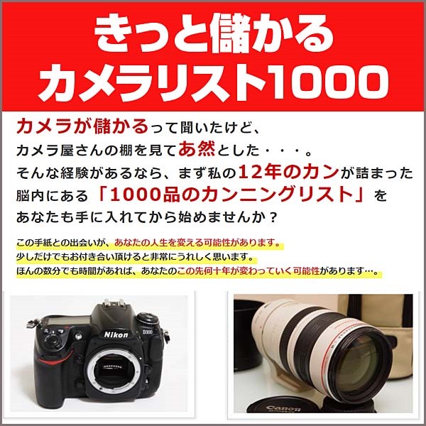 きっと儲かるカメラリスト1000（2018年版）