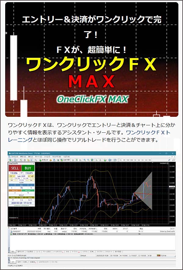 ワンクリックFX　MAX ～ エントリー＆決済がワンクリックで完了！ＦＸが、超簡単に！