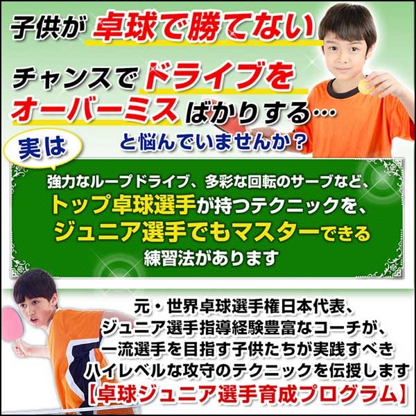 卓球ジュニア選手育成プログラ 卓球ジュニア選手育成プログラ