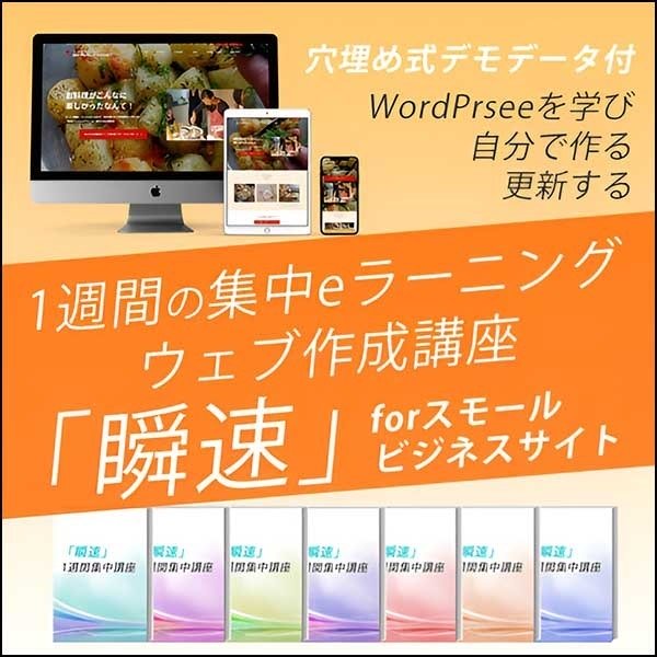 1週間でサイトを作る！動画マニュアルとコンテンツデータ＆素材＆サポートのセット　WordPressで作る！ホームページ作成講座「瞬速」占いビジネスサイト作成講座