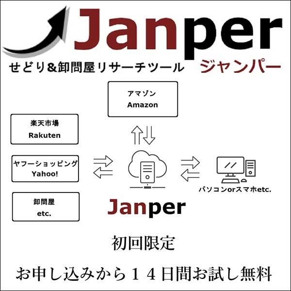 Janper（ジャンパー） -せどり&卸問屋リサーチツール-,レビュー,検証,徹底評価,口コミ,情報商材,豪華特典,評価,キャッシュバック,激安