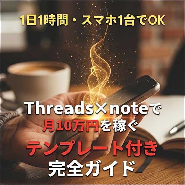 1日1時間・スマホ1台でOK｜Threads×noteで月10万円を稼ぐ