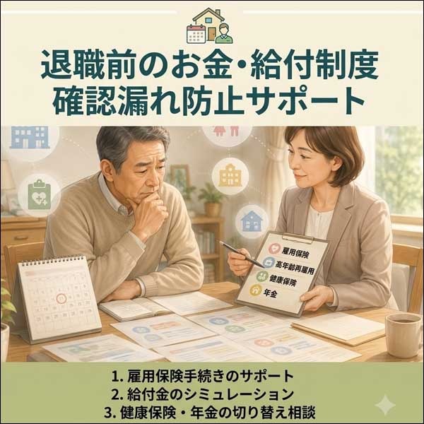 退職前のお金・給付制度 確認漏れ防止サポート