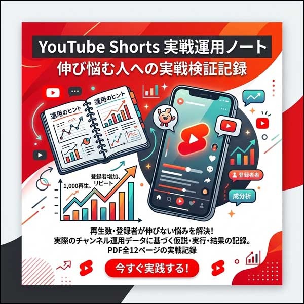 YouTube Shorts 再配信・Feed運用 実戦ノート ― 公開本数・投稿間隔・再配信を実測した記録,レビュー,検証,徹底評価,口コミ,情報商材,豪華特典,評価,キャッシュバック,激安